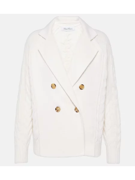 Cardigan Max Mara de lână alb