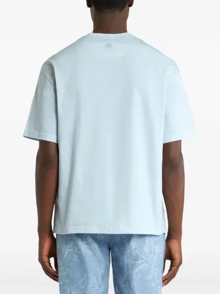 Tricou Etro cu broderie albastru