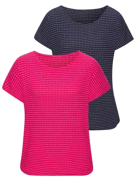 VIVANCE Majica marine / temno roza bela