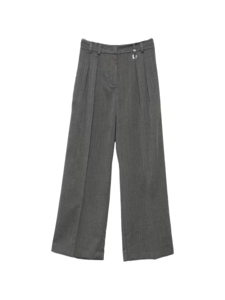 Pantaloni Patrizia Pepe cu model herringbone gri
