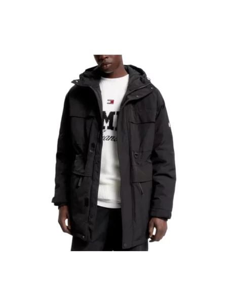 Kurtka jeansowa Tommy Jeans z kapturem czarna