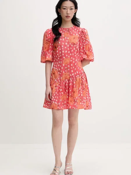 Never Fully Dressed rochie de vară cu vâscoză roz