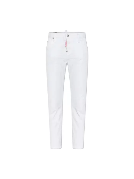 Jeansy Dsquared2 typu teddy białe