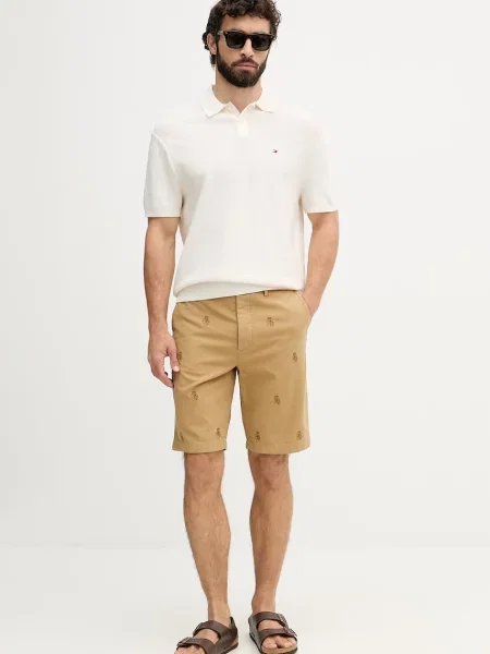 Tricou polo Tommy Hilfiger bej