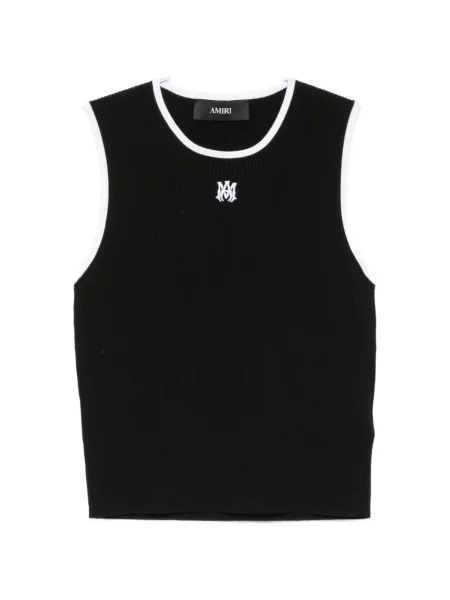 Top Amiri cu broderie tricotate negru