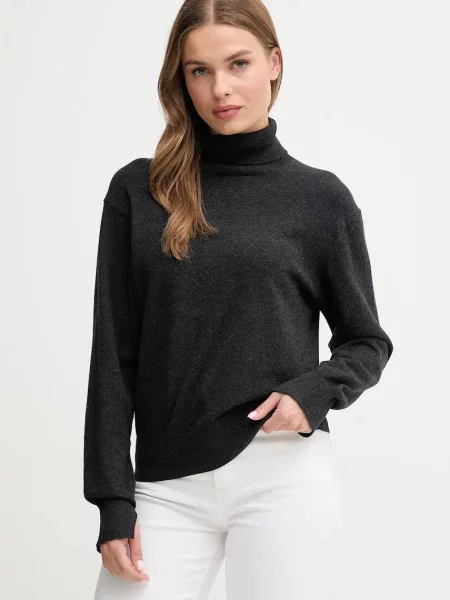Sweter z golfem Pepe Jeans z długim rękawem czarny