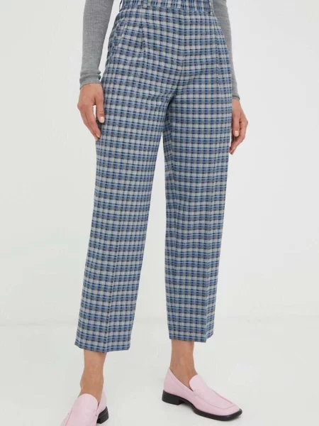 PS Paul Smith pantaloni de lana fason tigareta high waist gri