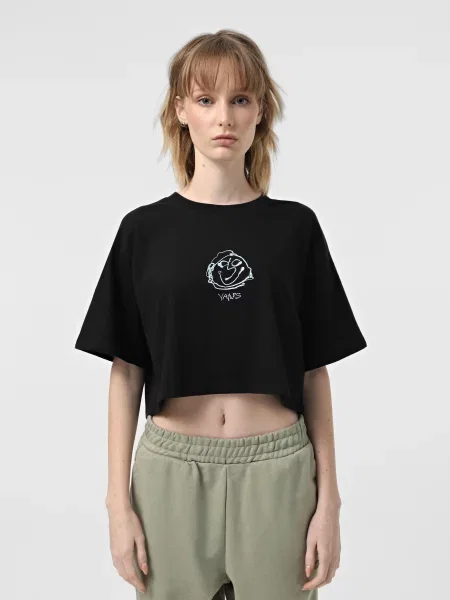 Укороченная футболка Vans черная