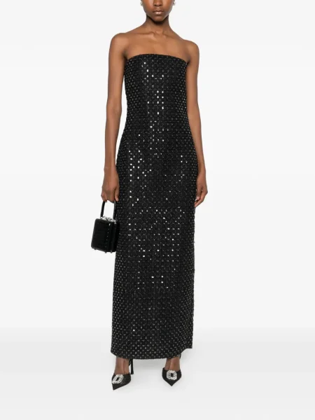 Rochie maxi Rotate Birger Christensen cu mărgele de costum negru