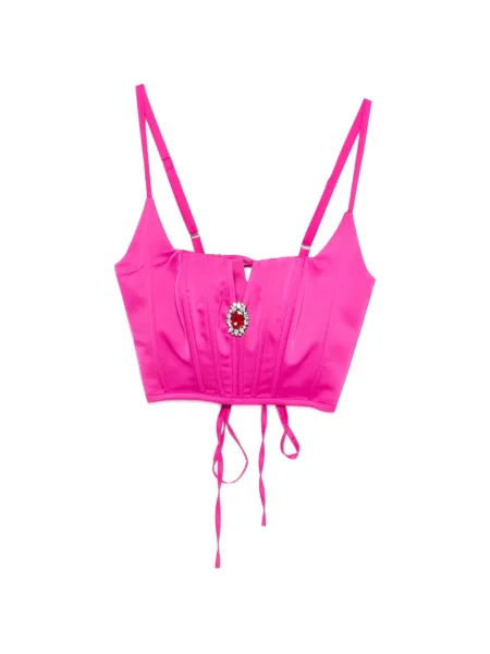 Top Mitiliane Couture din dantelă de cristal roz