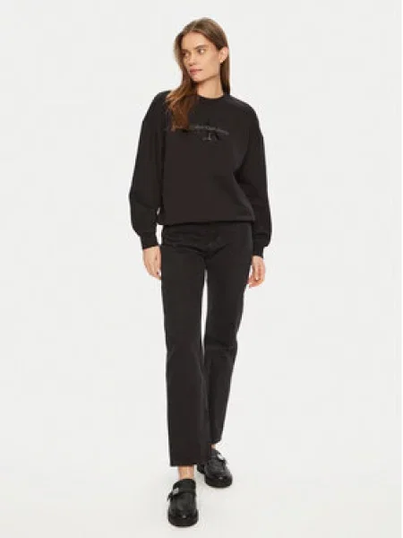 Calvin Klein Jeans Mikina Glossy Monologo černá