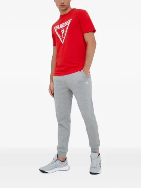 Pantaloni Guess alergare cu autograf gri