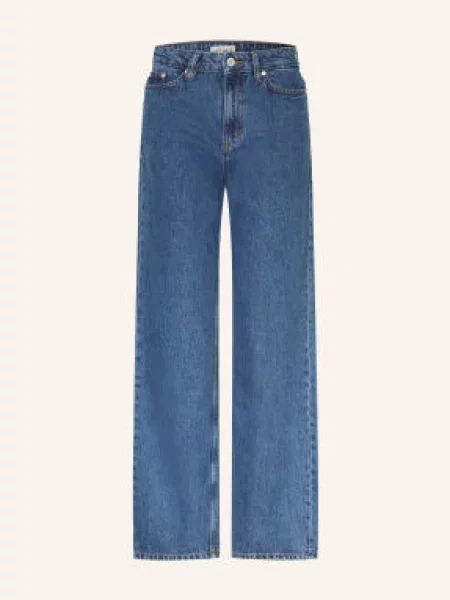Ichi Široké Džíny Ihjulia washed dark blue modré