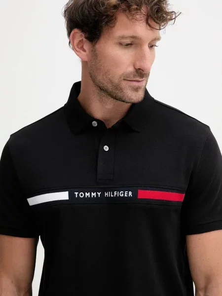 Tommy Hilfiger polo z aplikacją czarny