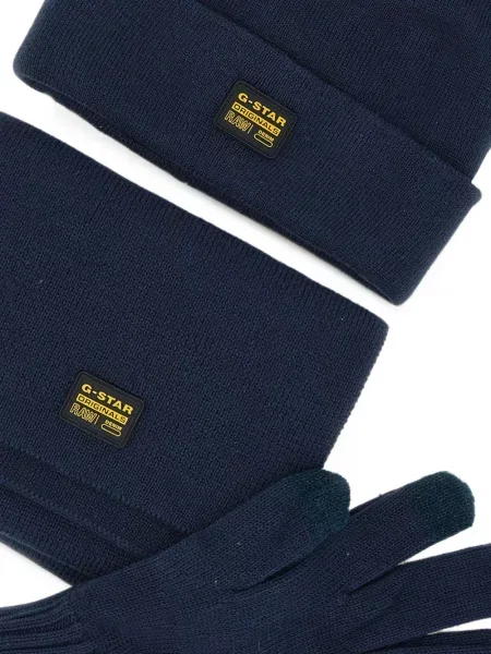 Căciulă G-star Raw cu autograf albastru