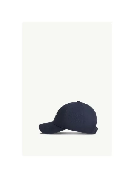 Czapka z daszkiem Moncler z twillu z logo niebieska