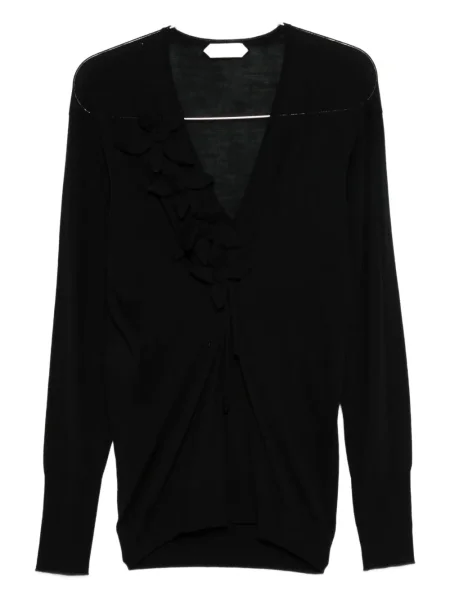 Cardigan Alberta Ferretti cu model floral negru