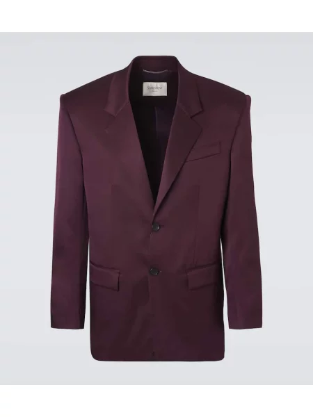 Sacou Saint Laurent din satin bordo
