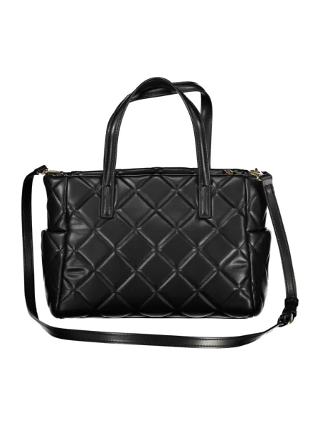Lniana torebka Valentino Bags czarna