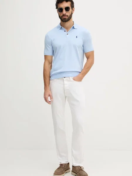 Polo Ralph Lauren sveter s krátkym rukávom pánsky modrá