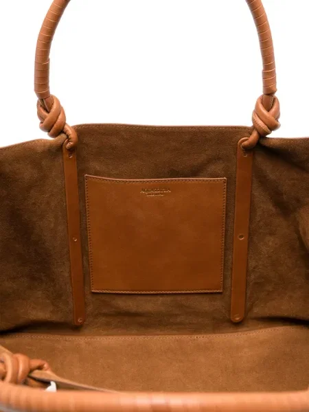 Geantă Aquazzura din piele de căprioară maro