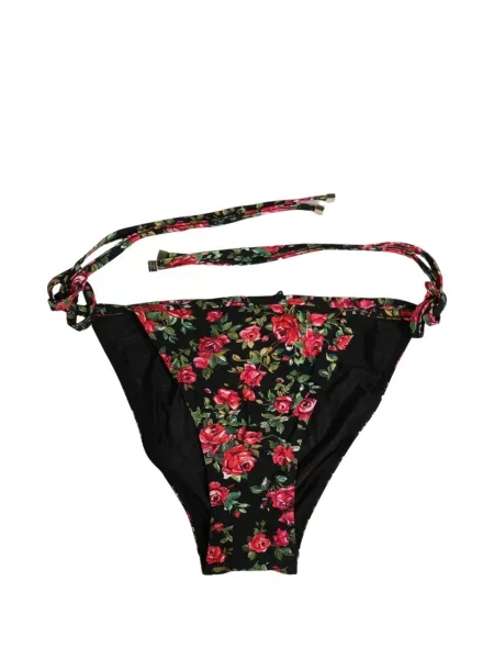 Φλοράλ μπικίνι Dolce & Gabbana με σχέδιο γραβάτες μαύρο