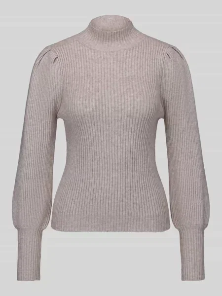 Sweter z dzianiny o kroju regular fit z mieszanki model ‘KATIA’ Only beżowy