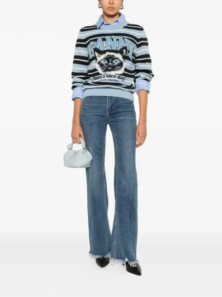 Blugi evazați Alice + Olivia albastru