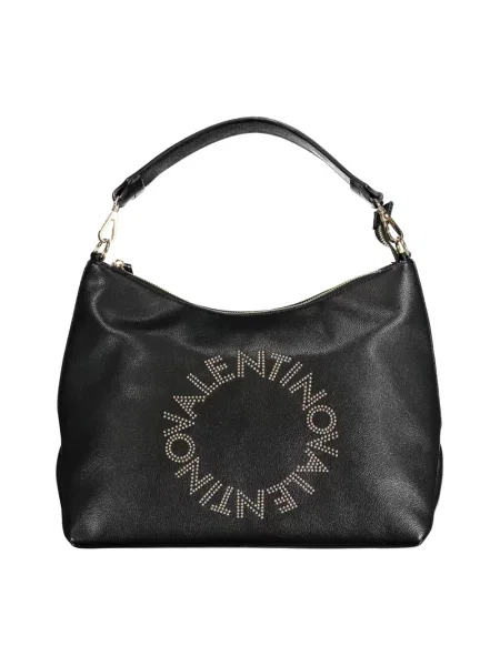 Lniana torebka hobo Valentino By Mario Valentino czarna