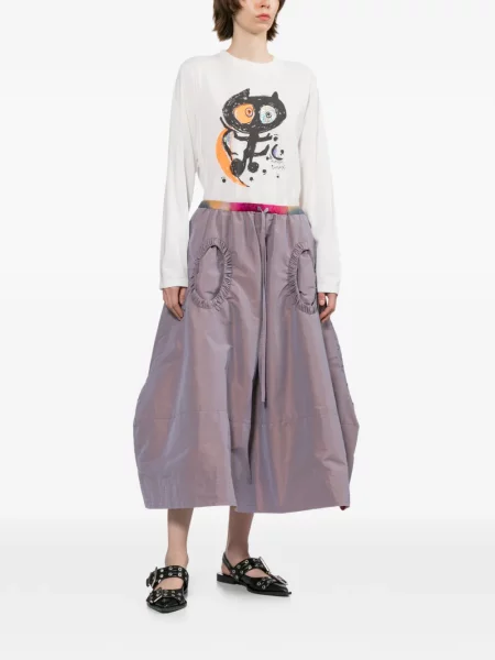 Lung tricou Tsumori Chisato cu imagine alb