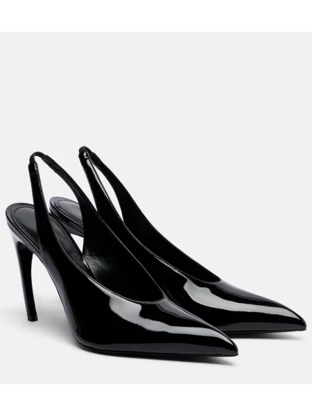 Pantofi cu toc The Attico din piele slingback negru