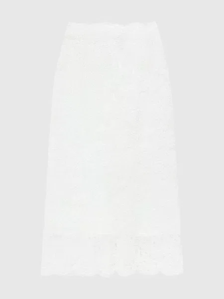 Спідниця-олівець з мережива Ermanno Scervino біла