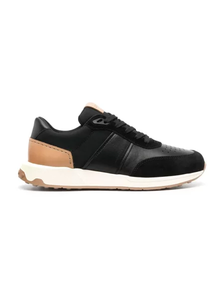 Sneakersy Tod's zamszowe w paski z paskiem czarne