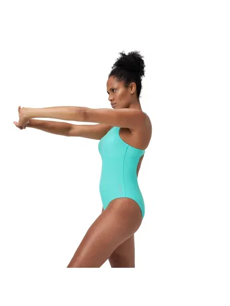 Strój kąpielowy jednoczęściowy na basen Speedo Solid High Neck niebieski
