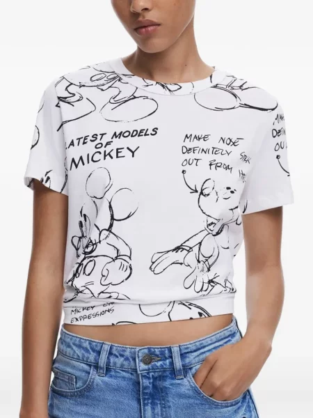 Tricou Desigual cu imagine alb