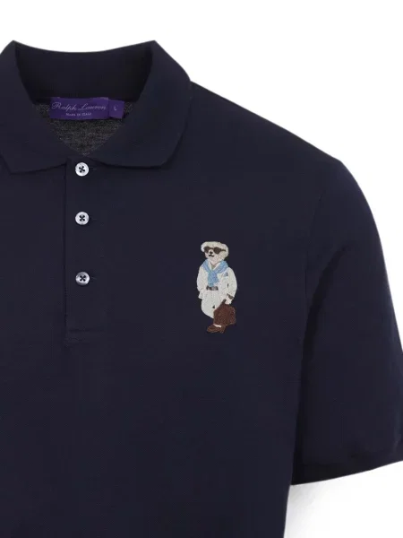 Поло тениска Ralph Lauren Purple Label бродирана синьо
