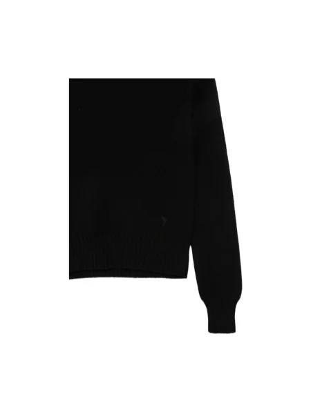 Sweter z golfem Ami Paris wełniany czarny
