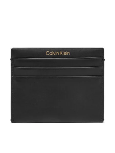 Calvin Klein etui za kartice usnjeni črna
