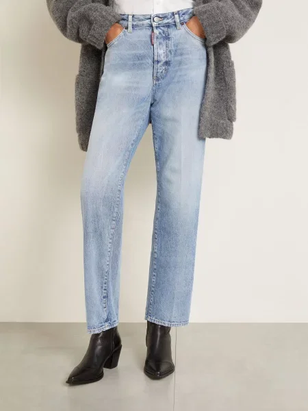 Jeansy Straight Boston blau niebieskie