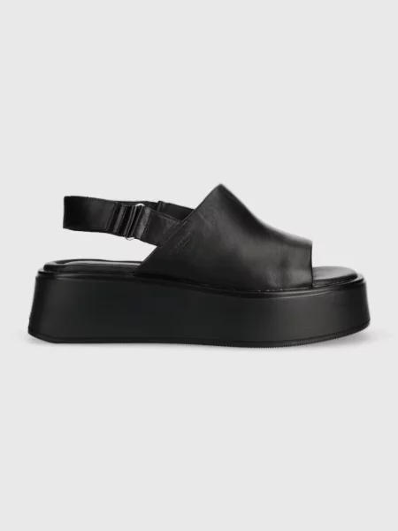 Кожени сандали Vagabond Shoemakers COURTNEY с платформа черно