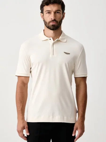 Tricou polo Boss bej
