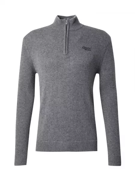 Superdry Pulover ESSENTIAL gri bazalt