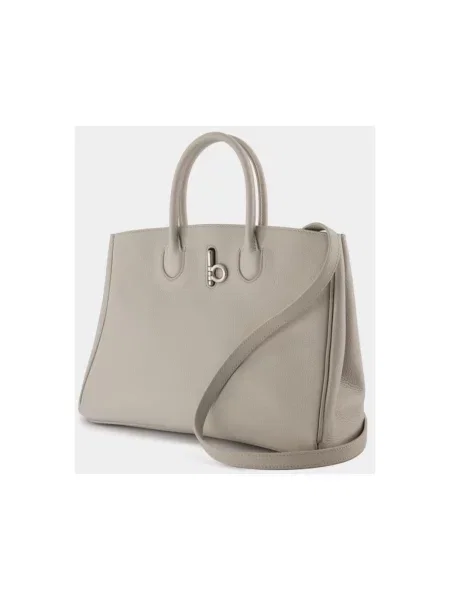 Shopperka Burberry skórzana szara