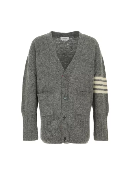 Kardigan Thom Browne z dekoltem w serek szary