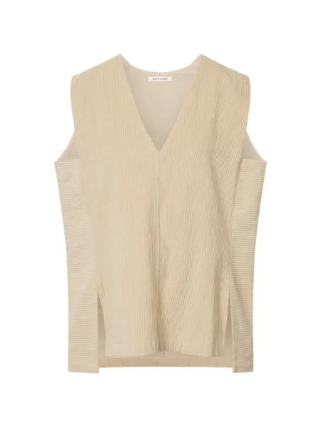 Top Black Crane sztruksowy z dekoltem w serek czarny