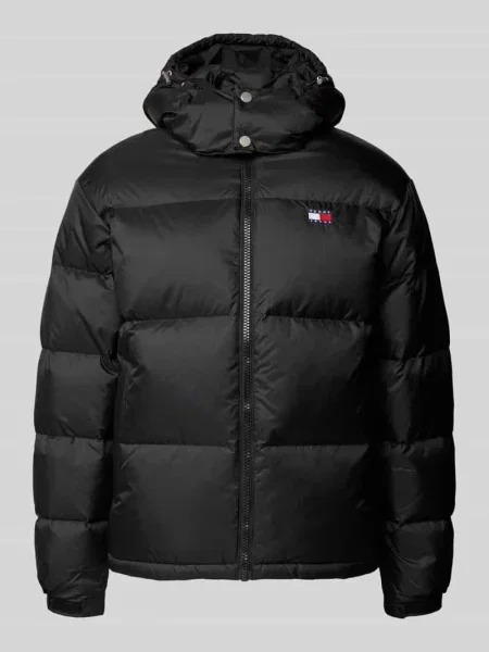 Kurtka jeansowa Tommy Jeans z kapturem z długim rękawem czarna
