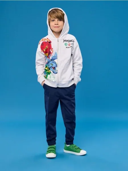Sinsay Mikina na s kapucí Lego Ninjago šedá
