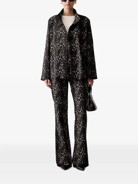 Jacquard hlače Joseph Ribkoff s printom s leopard uzorkom crna