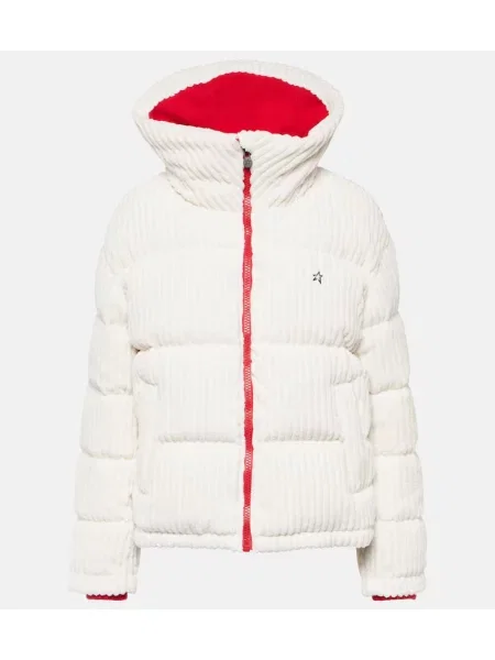 Pikowana kurtka puchowa Perfect Moment sztruksowa biała
