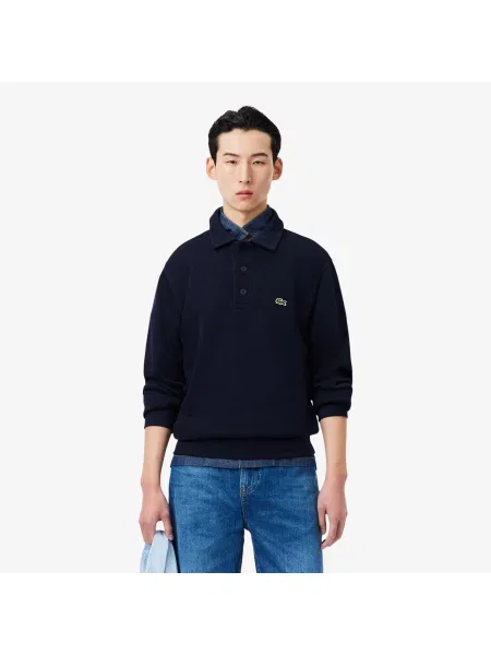 Lacoste Bluza Z Kołnierzykiem Polo Classic Fit granatowa